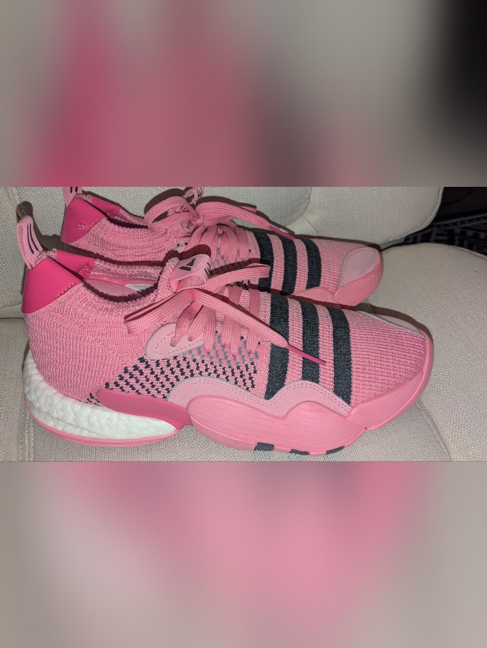 Adidas Trae Young 2 'Pink Trap House's' Men's Knit Stripe Athletic Sneakers